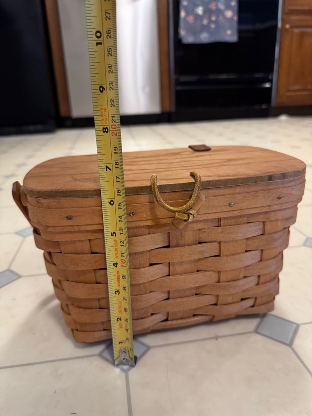 Longaberger Natural Brown Woven Picnic Basket with Handle Nantucket basket - Picture 12 of 12
